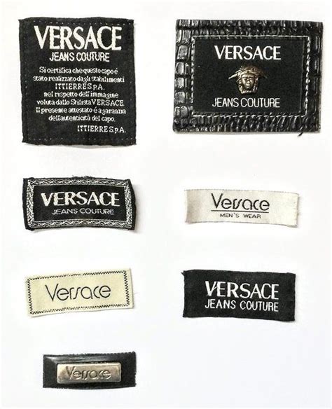 reading a vintage versace label|vintage Versace tags.